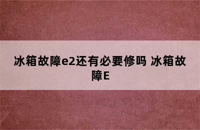 冰箱故障e2还有必要修吗 冰箱故障E